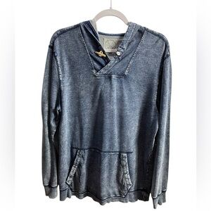 Birch Black Indigo Dyed Denim-Like  Hoodie